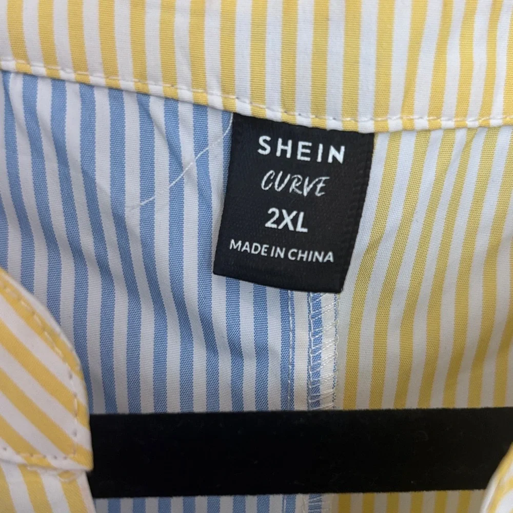 Shein Curve Striped Dress 2 X - Picture 2 of 4
